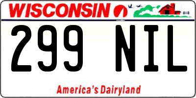 WI license plate 299NIL