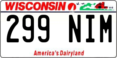 WI license plate 299NIM