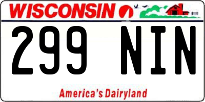 WI license plate 299NIN
