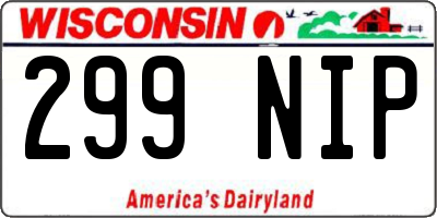 WI license plate 299NIP