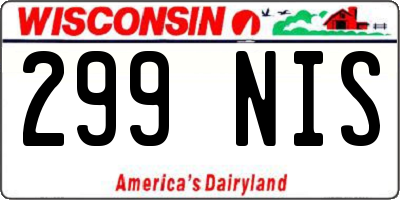 WI license plate 299NIS