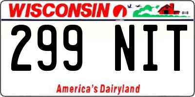 WI license plate 299NIT