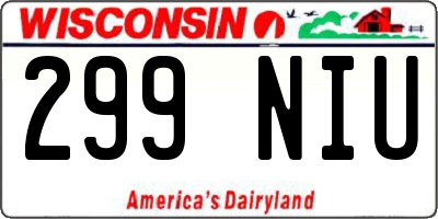 WI license plate 299NIU