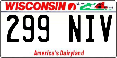 WI license plate 299NIV