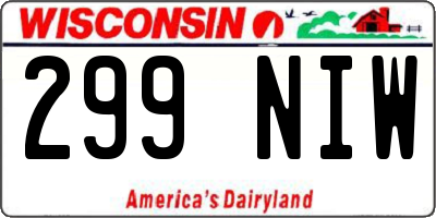 WI license plate 299NIW