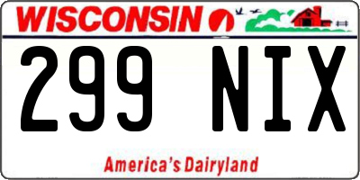 WI license plate 299NIX