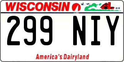WI license plate 299NIY