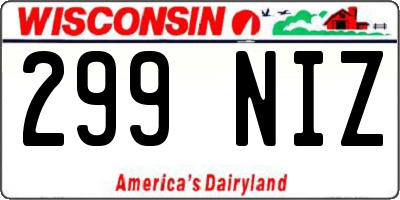 WI license plate 299NIZ