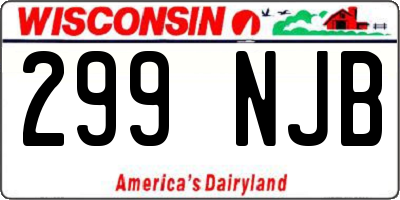 WI license plate 299NJB