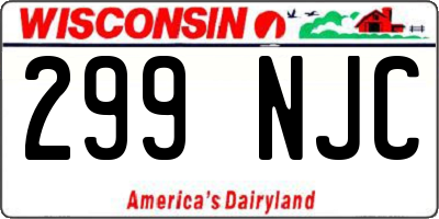 WI license plate 299NJC