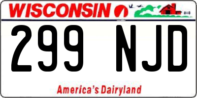 WI license plate 299NJD