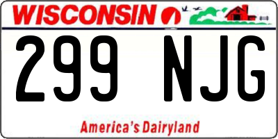 WI license plate 299NJG