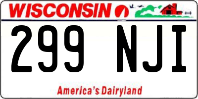 WI license plate 299NJI
