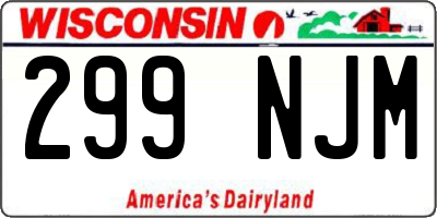 WI license plate 299NJM
