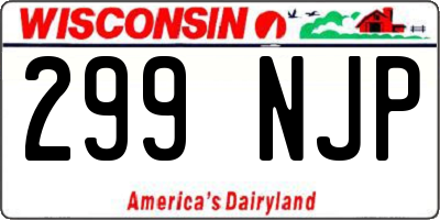 WI license plate 299NJP