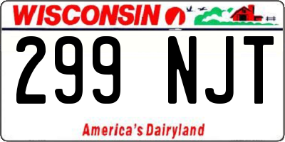 WI license plate 299NJT