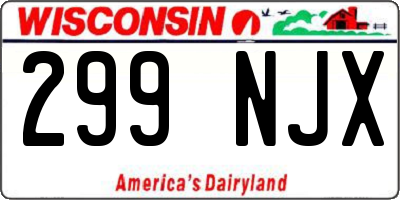 WI license plate 299NJX