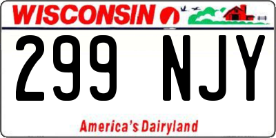 WI license plate 299NJY