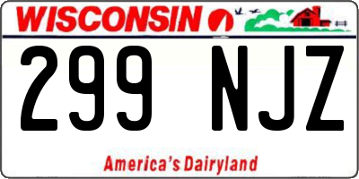 WI license plate 299NJZ