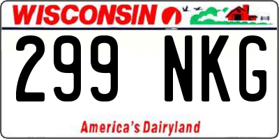 WI license plate 299NKG