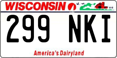 WI license plate 299NKI