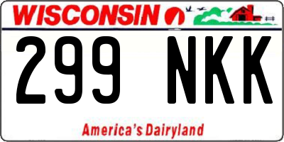 WI license plate 299NKK