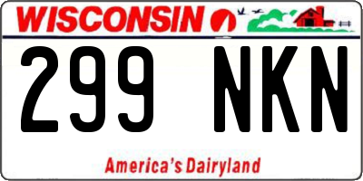 WI license plate 299NKN