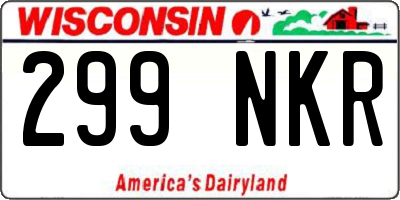 WI license plate 299NKR