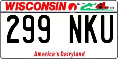 WI license plate 299NKU