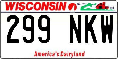 WI license plate 299NKW