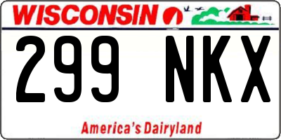 WI license plate 299NKX