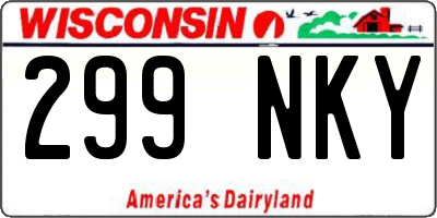 WI license plate 299NKY