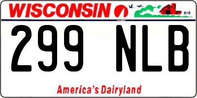 WI license plate 299NLB
