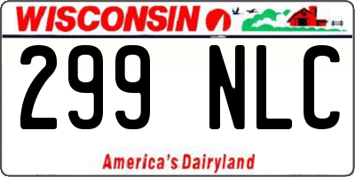 WI license plate 299NLC