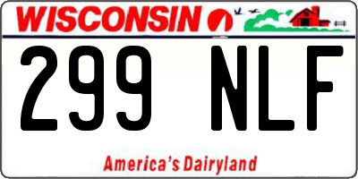WI license plate 299NLF