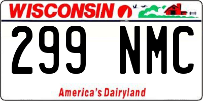 WI license plate 299NMC