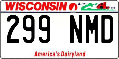 WI license plate 299NMD
