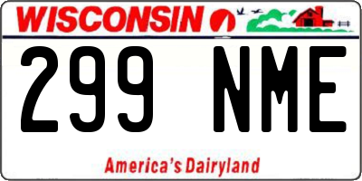 WI license plate 299NME