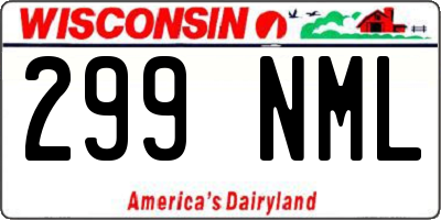 WI license plate 299NML