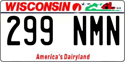WI license plate 299NMN