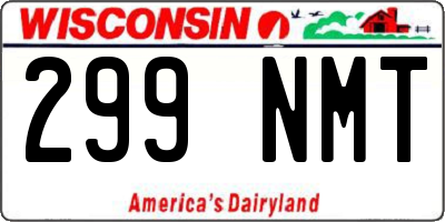 WI license plate 299NMT