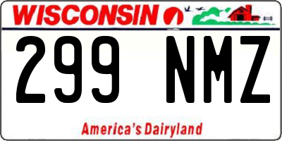 WI license plate 299NMZ