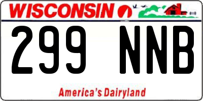 WI license plate 299NNB