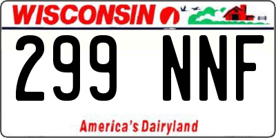 WI license plate 299NNF