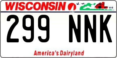 WI license plate 299NNK