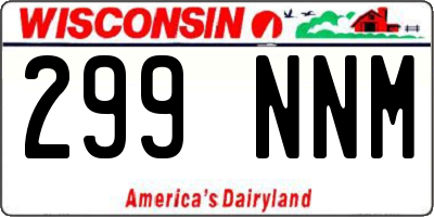 WI license plate 299NNM