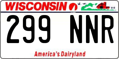 WI license plate 299NNR