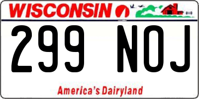 WI license plate 299NOJ