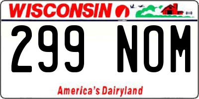 WI license plate 299NOM