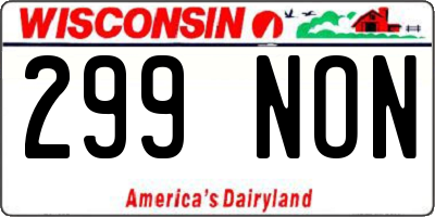 WI license plate 299NON